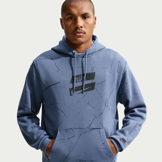 Nike Mens Club Fleece Pullover Hoodie in Blue | IM5984-491