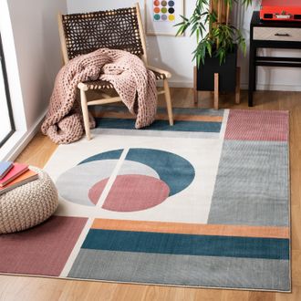 Safavieh Orwell Machine Made Area Rug, Beige / Dark Teal Contemporary Style Easy Care
