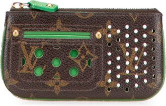 Louis Vuitton Monogram Perfo Brown Vert Pvc Leather Pochette (Pre-Owned)