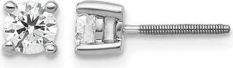 Diamond2Deal 14k Gold 1/2 ct Round Lab Grown Diamond Stud Earrings Screw Back VS Clarity, D-E Color