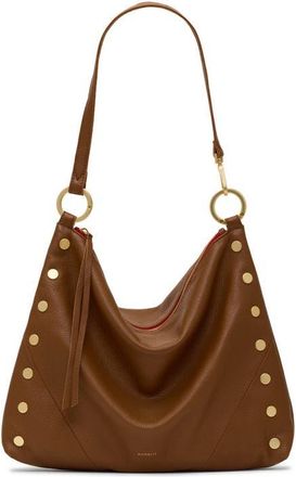 Hammitt Kyle Large Shoulder Bag in Mahogany Pebble/gold Red Zip at Nordstrom