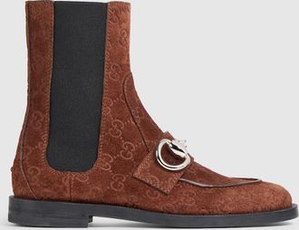 Gucci Womens Boulevard Bootie, Brown, Suede