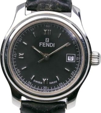 Fendi Pre-owned 210L Polshorloge - Dames - Vintage Horloges - Zwart - ONE Size - Leer - Vintage