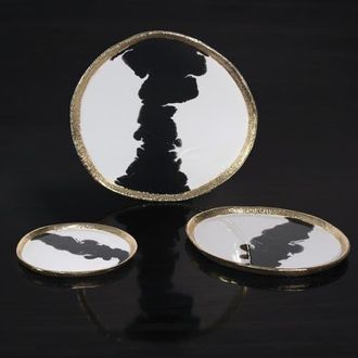 Lunares Bianco Nero Platter in White at Nordstrom, Size Medium