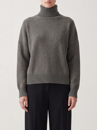 Brunello Cucinelli 100% Cashmere Long-Sleeved Turtleneck Jumper with Ribbed Trim