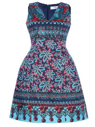 Linda Farrow printed lantern dress - Blu