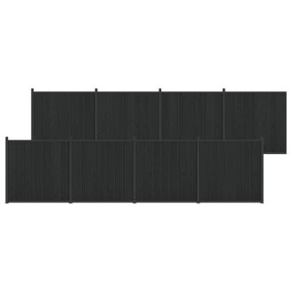 vidaXL Panel De Valla 8 Pcs Wpc Y Aluminio Negro Vidaxl