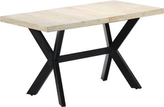 vidaXL Mesa De Comedor Madera Maciza De Mango Blanqueada 140x70x75 Cm Vidaxl