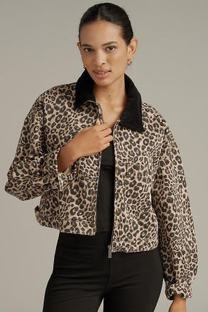 Sanctuary Leopard Crop Barn Jacket