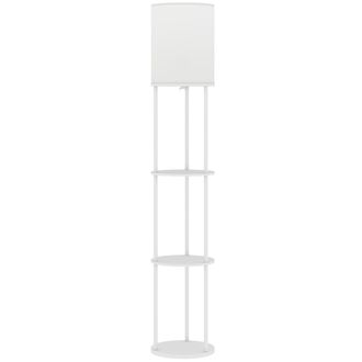HOMCOM L&aacute;mpara de pie 29x29x158 cm blanco
