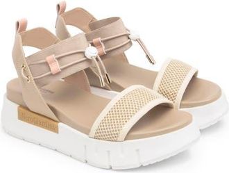 Nero Giardini Bungee Flatform Sandal in Latte at Nordstrom, Size 35