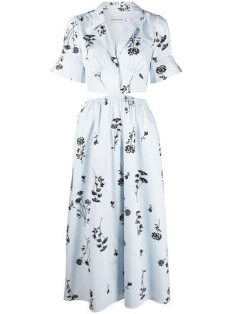 Self Portrait Jurk met bloemenprint - Blauw