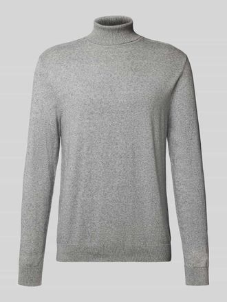 Selected Regular Fit Rollkragenpullover aus reiner Baumwolle Modell BERG in Hellgrau Melange, Gr&ouml;&szlig;e XXL