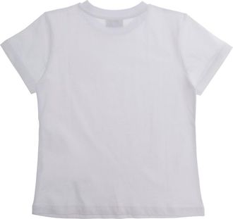 Moschino Girls T-Shirt Crew Neck White Cotton T-Shirts And Polos