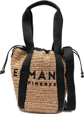 Ermanno Scervino Small Rafia Tote Bag