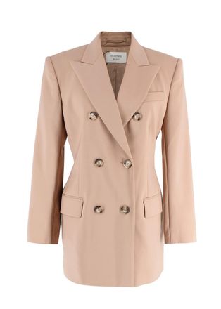 Sportmax Beige Double Breasted Wool Blazer Size M