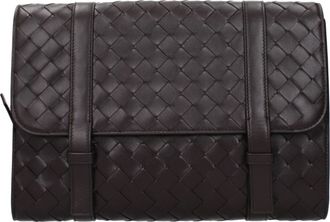 Bottega Veneta Herrens Umh&auml;ngetaschen aus braunem/dunklem Schokoladenleder