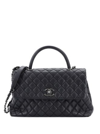 Chanel Coco Top Handle Bag Quilted Caviar Medium satchel - Zwart