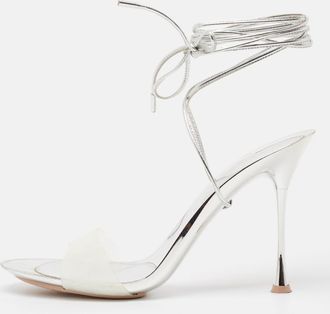 Gianvito Rossi Silver Leather And Pvc Spice Sandals