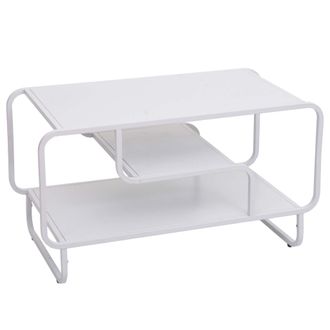Hhg Nunca Usado] Mesa De Centro Hhg 168, Mesa De Sal&oacute;n, Industrial, 3 Estantes, Metal, 45 X 80 X 40 Cm, Blanco