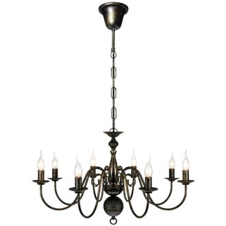 Berkfield Home Antique Black Metal Chandelier 8 x E14 Bulbs