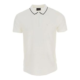 Emporio Armani Polo Shirts, male, White, 2XL, White Polo Shirt 3R1F661Juvz0101