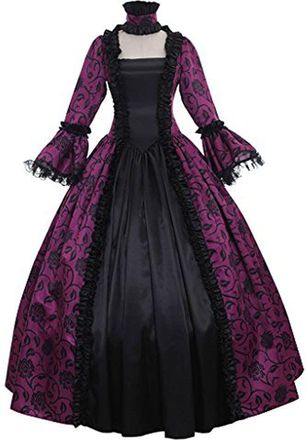 Generic Medieval Renaissance Costumes for Women Elegant Vintage Traditional Victorian Irish Costume Palace Outfit Lace Stitching Puffy Corset Gothic Princess 