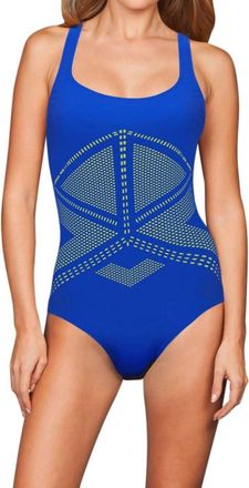 Free Sport By Gottex Racerback One Piece Swimsuit In Blue
