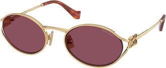 Miu Miu MU52YS 5AK20Y Womens Sunglasses Gold Size 54
