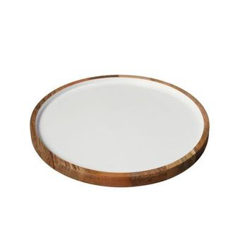 Be Home Madras Classic Round Platter in Natural at Nordstrom