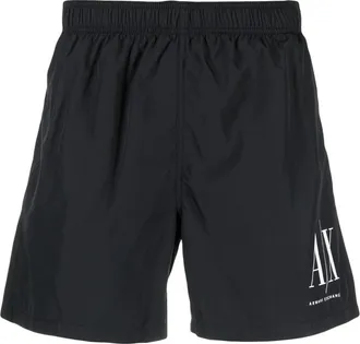 A|X Armani Exchange logo-print swim shorts - men - Polyester/Polyester - S - Black