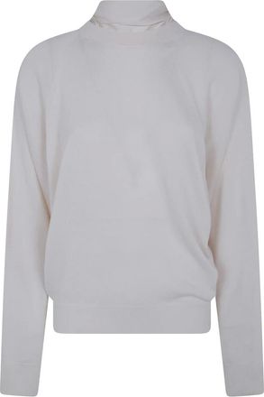 Semicouture Jersey Kathi Scarf Cuello Redondo - Knitwear - Mujer - Blanco - XS