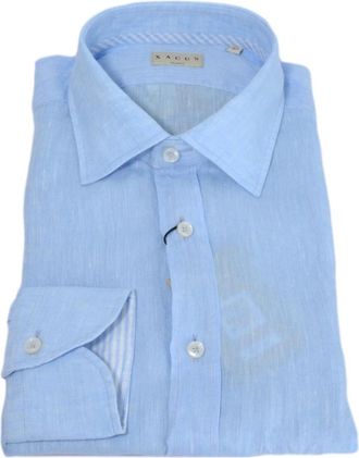 Xacus Gewassen shirtkunst. 21705701 - Heren - Casual Overhemden - Blauw - 3XL - Overhemden