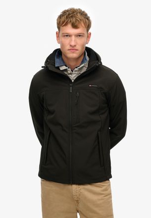Superdry Outdoorjacke SUPERDRY HOODED SOFT SHELL TREKKER JKT, Herren, Gr. XXL, schwarz, Softshell, Obermaterial: 90% Polyester, 10% Elasthan, unifarben, relaxe