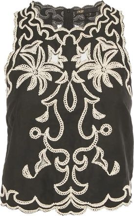 Maje Blusa con ricamo - Nero