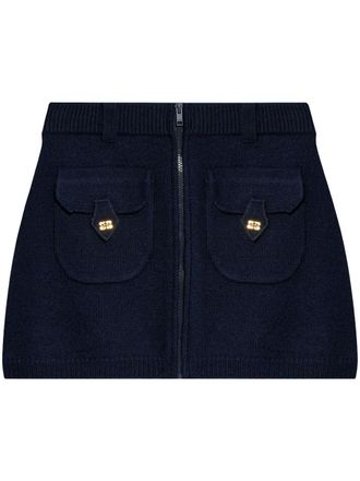Ganni wool skirt - women - Wool - S - Blue