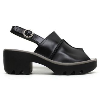 FLY London TUPI495FLY Bridle Womens Heels Sandals - Black - Size:UK 6