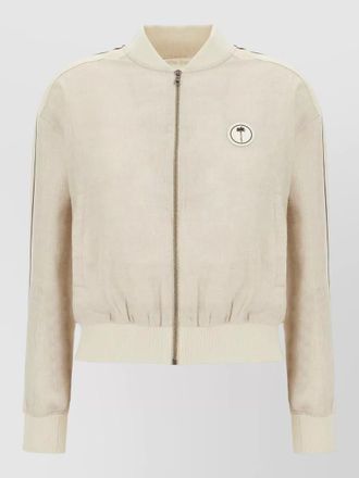 Palm Angels linen sweatshirt long sleeves ribbed cuffs hem