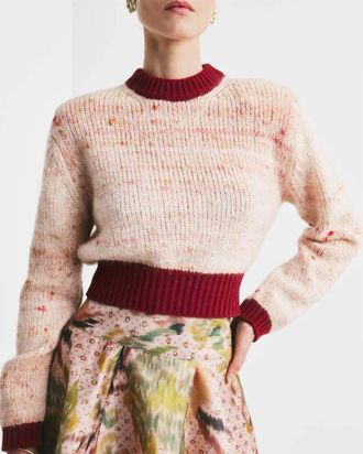 byTiMo Melange Knit Sweater In Burgundy Melange