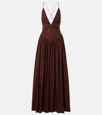Adriana Degreas Open-back cotton maxi dress