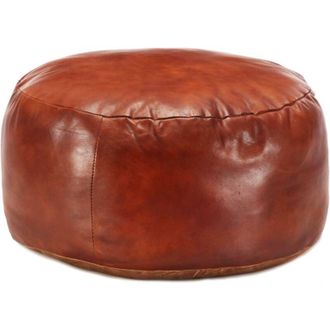 vidaXL Puf Marr&oacute;n 60x30 Cm Cuero Aut&eacute;ntico De Cabra Vidaxl