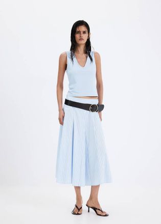 Mango Gonna godet stampata celeste - Donna - 36 - MANGO