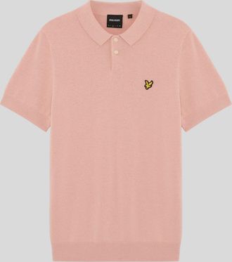 Lyle & Scott Mens Cotton Knitted Polo Shirt - Pink - Size X-Large