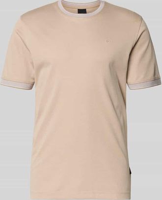 Bugatti T-Shirt mit Rundhalsausschnitt in Beige, Gr&ouml;&szlig;e XXXL
