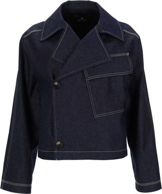 Paul Smith Cropped Deep Indigo Contrast Stitching Jacket