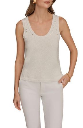 DKNY Pointelle Stitch Sweater Tank in Cream at Nordstrom, Size Medium