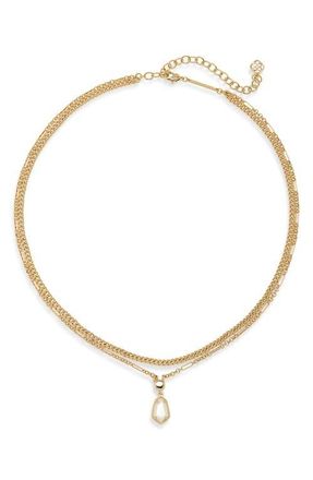 Kendra Scott Alexandria Pendant Layered Necklace in Gold/Ivory Mother Of Pearl at Nordstrom