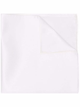 Emporio Armani Zijden pochet met micro-jacquard - Wit