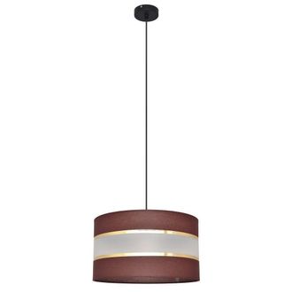 Netlighting Helen Cylindrical Pendant Ceiling Light Brown Gold Black 35cm