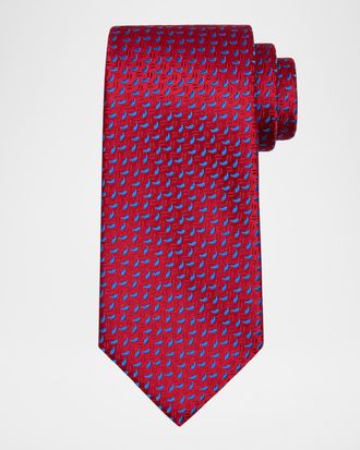 Charvet Mens Mini Teardrop Silk Tie